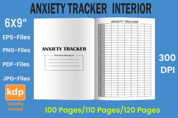 Download Anxiety Tracker | KDP Interior - Anxiety tracker Collection