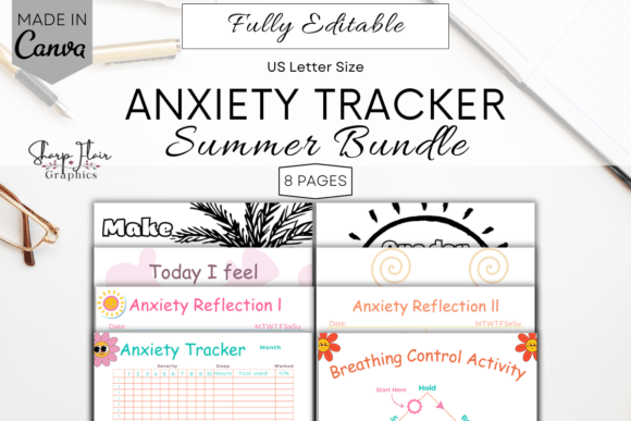 Download Anxiety Tracker Bundle | Summer | Canva - Anxiety tracker Collection