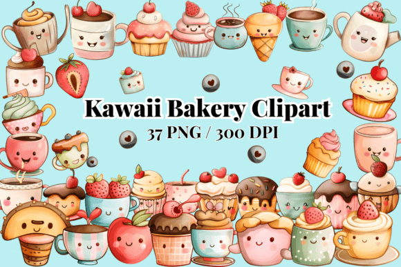 Download Kawaii Bakery Clipart Bundle / Cute PNG - Premium Resources