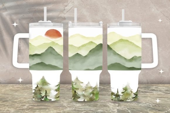 Download Greenery 40 Oz Tumbler Wrap Png - 40 oz Collection