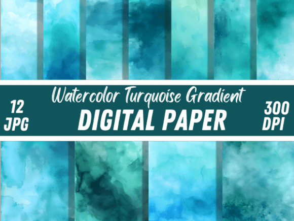 Download Watercolor Turquoise Gradient Background - Gradient background Collection