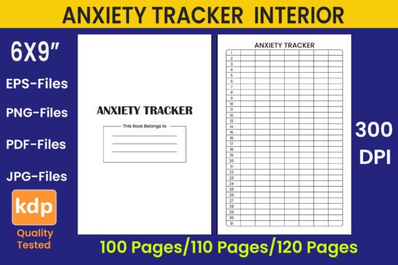 Download Anxiety Tracker  Log Book| KDP Interior - Anxiety tracker Collection