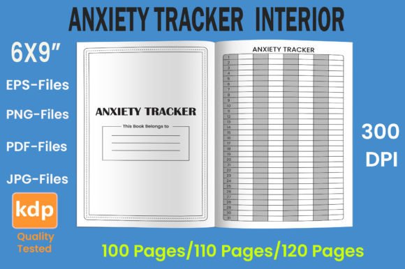 Download Anxiety Tracker | KDP Interior - Anxiety tracker Collection