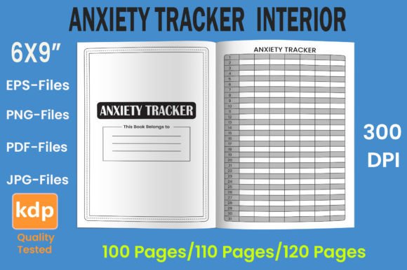 Download Anxiety Tracker | KDP Interior - Anxiety tracker Collection
