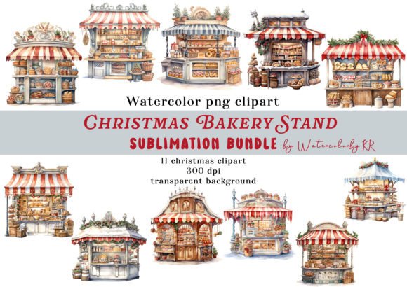Download Watercolor Christmas Bakery Stand Bundle - Premium Bundle