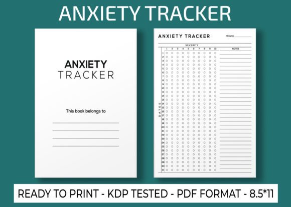 Download Anxiety Tracker KDP Interior - Anxiety tracker Collection